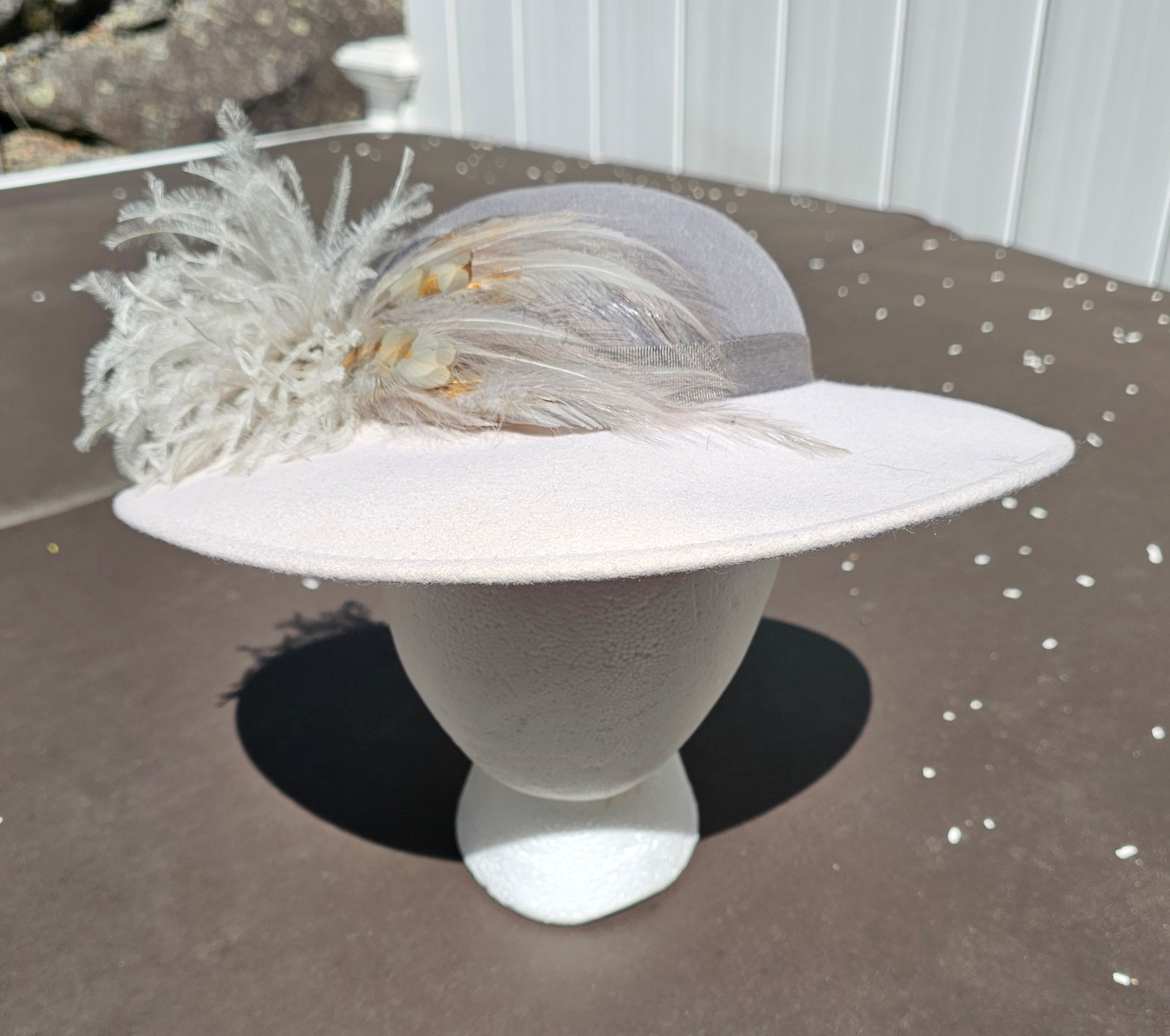 Vintage Kentucky Derby Hat Green Wool Felt Fedora BOLLMAN Church Wide Brim Derby Green Vintage Hats for Women for sale | eBay main image 2