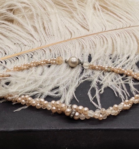 Vintage Faux Pearl Choker, Bridal Jewelry
