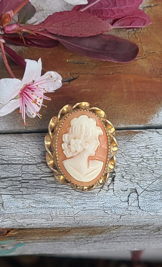 Gorgeous Antique Victorian Style Cameo Brooch, 10K