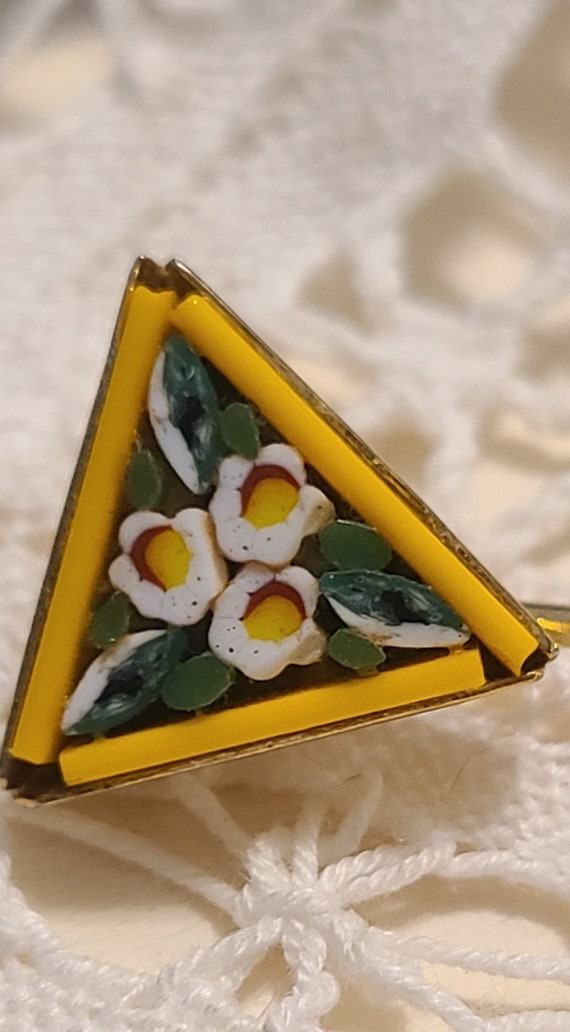 Floral Vintage Italian Mosaic Stick Pin. - image 2