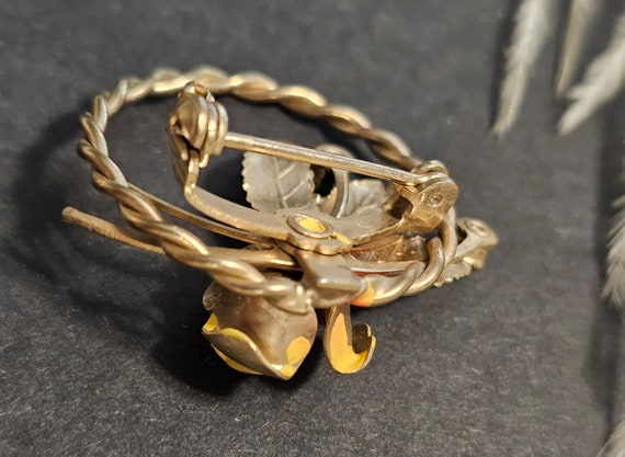 Lovely Vintage 1950's Floral Brooch - image 4