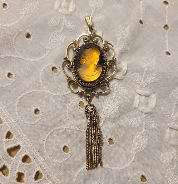 Amazing Vintage Whiting & Davis Style Amber Glass… - image 1