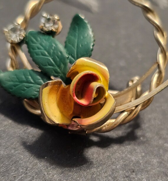 Lovely Vintage 1950's Floral Brooch - image 7