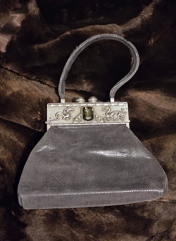 Moulin Rouge Grey Dragon Gem Handbag by James Culv