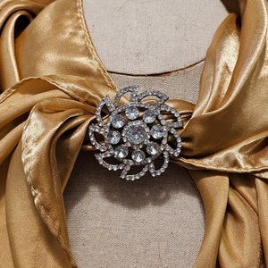 Brilliant Vintage Rhinestone Brooch, Bridal Jewelry
