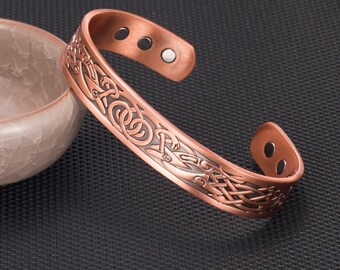 Solid Pure Copper Magnetic Bracelet – Adjustable Links – Men's & Women's – 44 Magnets, 86g – UK Made