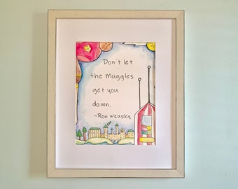 Potter Inspired Original Watercolor Art Print