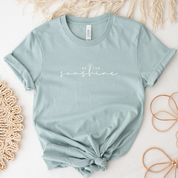 Damen T-Shirt Oversized Be the Sunshine / Grafikshirt Sommer / Damenshirt Statementshirt Affirmation motivierend minimalistisch Sonne Strand