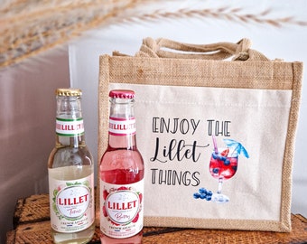 Jutetasche Wildberry Lillet Watercolour / Jutetäschchen Lillet / Geschenktasche für Getränke / Geschenktasche für Mädelsabend Geburtstag