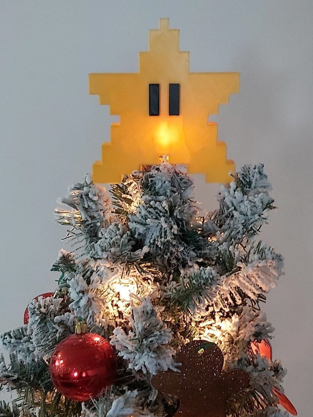 Mario Star Tree Topper Retro Super Mario Star Tree Topper Etsy