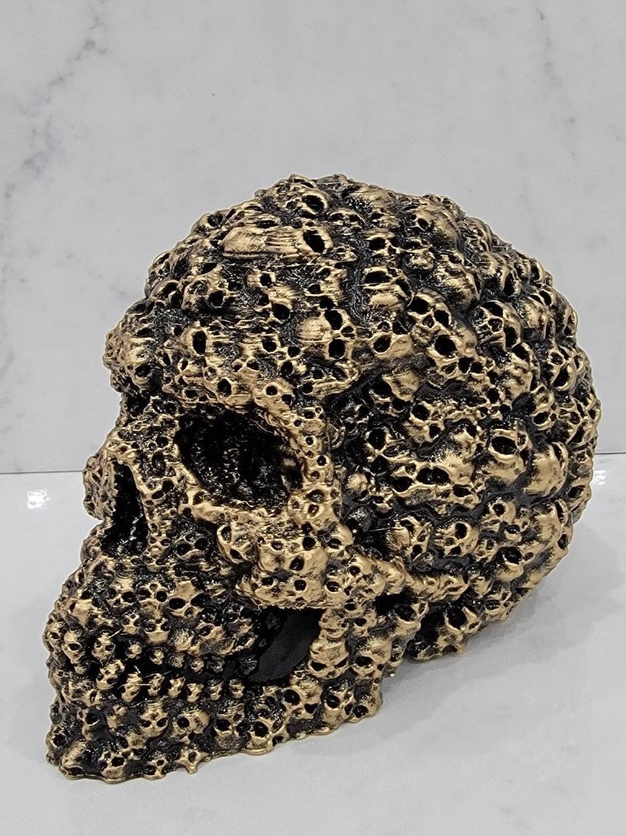 Skull Of Skulls Zuckerschädel Filigraner Totenkopf Schwarz Gold