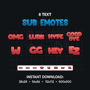 Text Sub Emotes for Twitch, Kick, Youtube, Discord