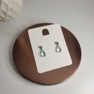Silver Glass Teardrop Earrings