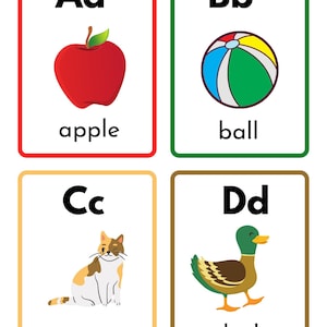 Druckbare Alphabet Karteikarten | Lernbare Alphabet-Karteikarten für Kinder | Druckbare Lernhilfe | Spaß und bunte ABC Karteikarten