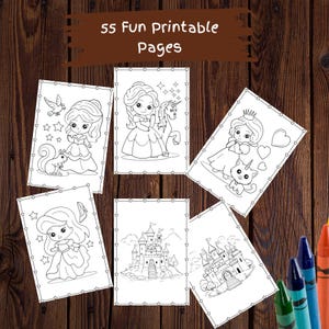 Princess Coloring Book | 55 A4 Pages | Printable Digital Download