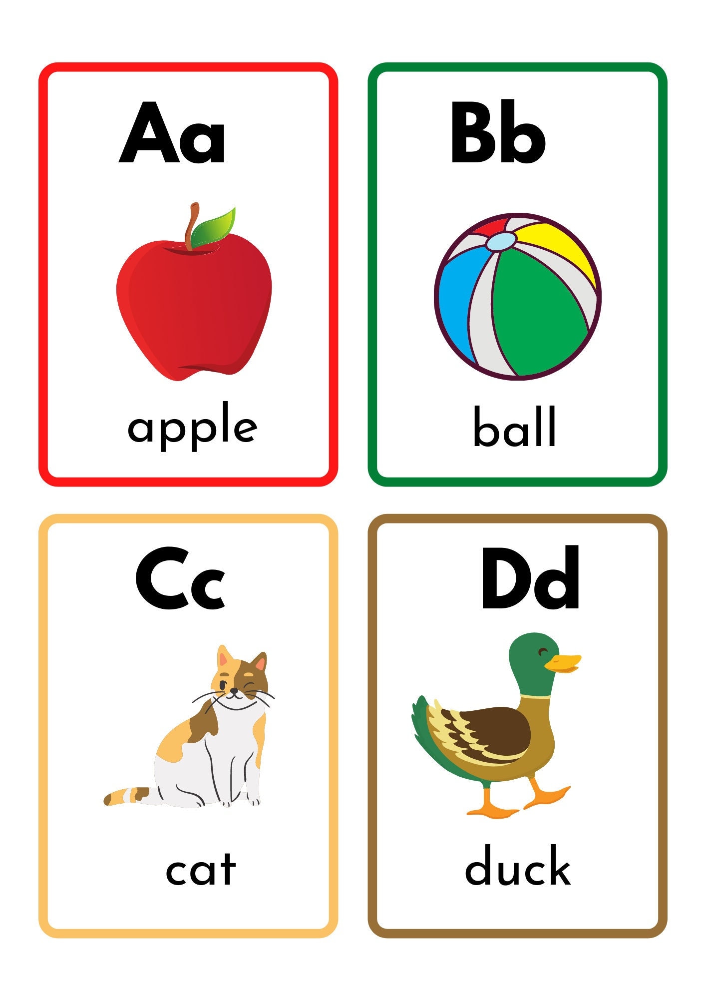 Printable Alphabet Flashcards Educational Alphabet Flashcards for Kids