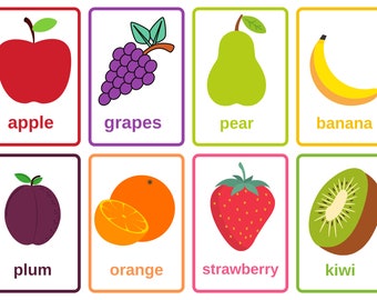 Printable Fruit Flashcards. Instant Download. PDF File. - Etsy