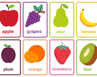 Printable Fruit Flashcards for Kids