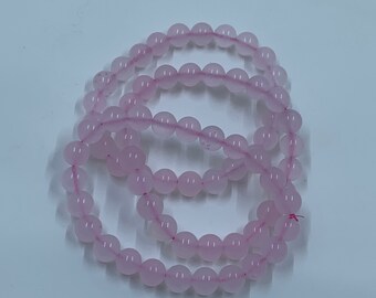 Rose quartz 6mm crystal bracelet