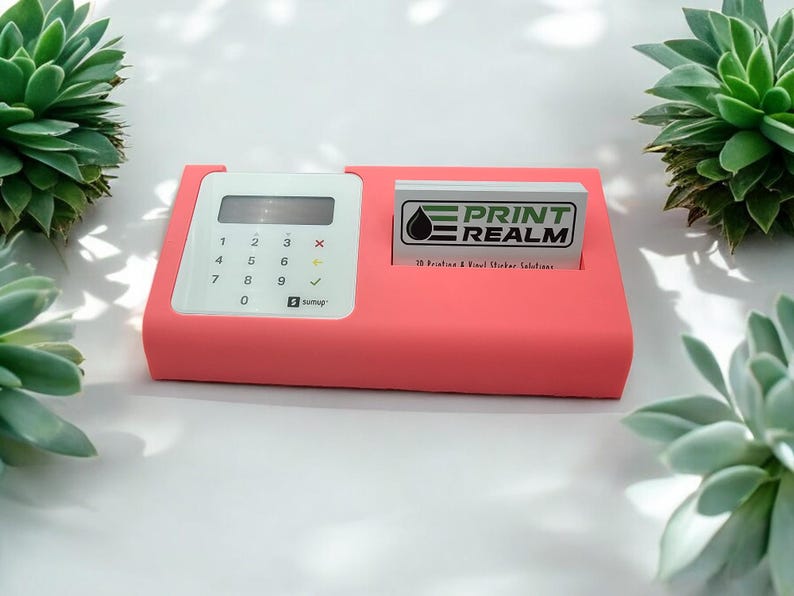 Modern Square Card Reader Stand With Business Card Holder for Small