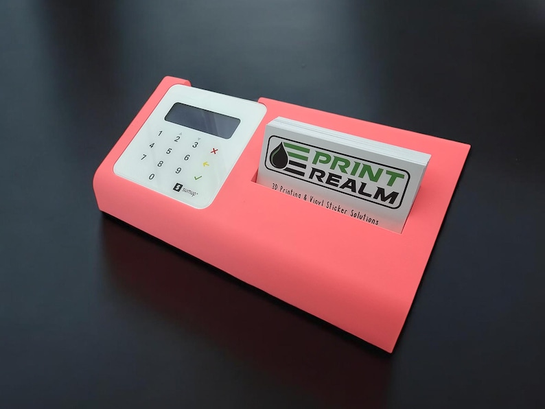 Modern Square Card Reader Stand With Business Card Holder for Small