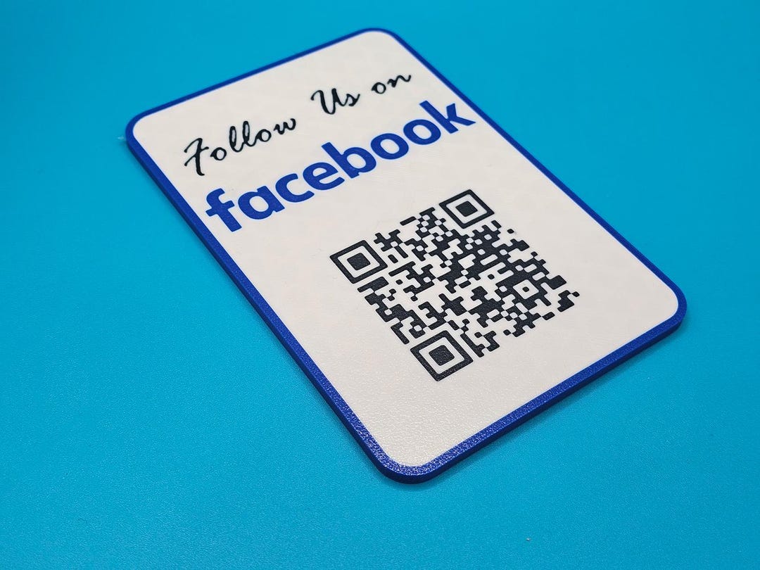 3D Printed Facebook QR Code Sign: Business Promotion Display - Etsy UK