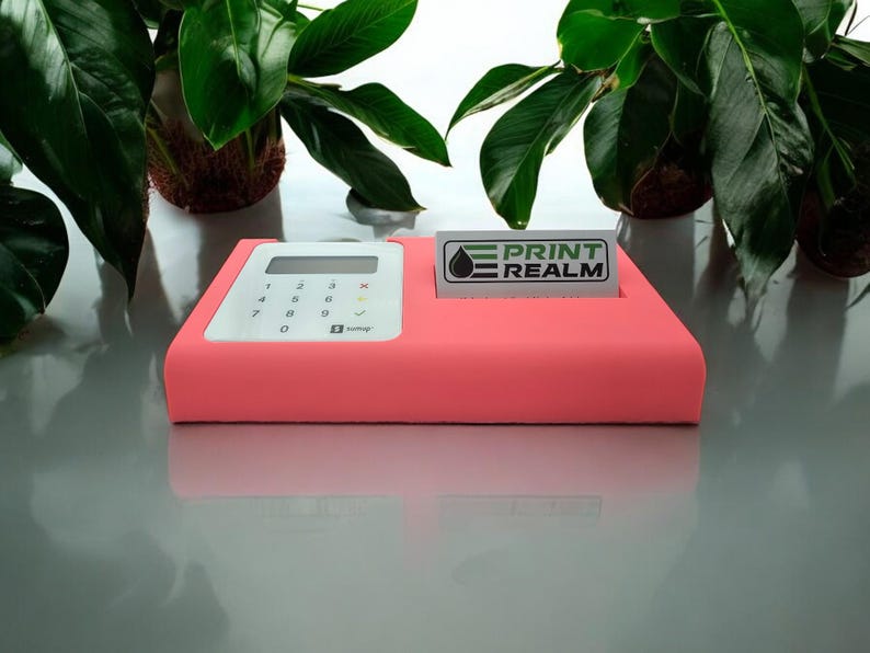 Modern Square Card Reader Stand With Business Card Holder for Small