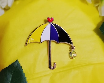 Non-Binary Flag Umbrella Hard Enamel Pin