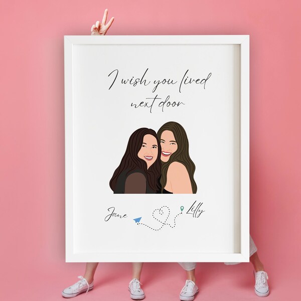 Two Friend Friendship Gift, Best Friend Birthday Gift, Bestie Name Gifts, Long Distance Bff Friend, best friend Christmas gift idea,Miss you