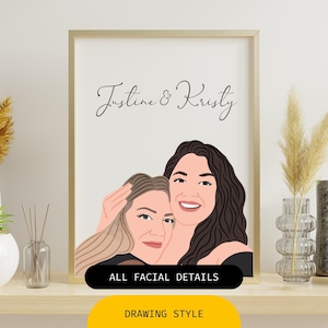 Custom Sister or Best Friends Gifts, Family Best Friend, Sister, Friendship gift for her, Personalized unique gifts, Bestie gift for her All Facial Details