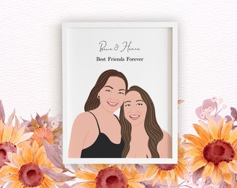 Personalized Sister Gift - Gift for sister from sister - Birthday gift for sister from sister - Drawing from photo - Sister Gift