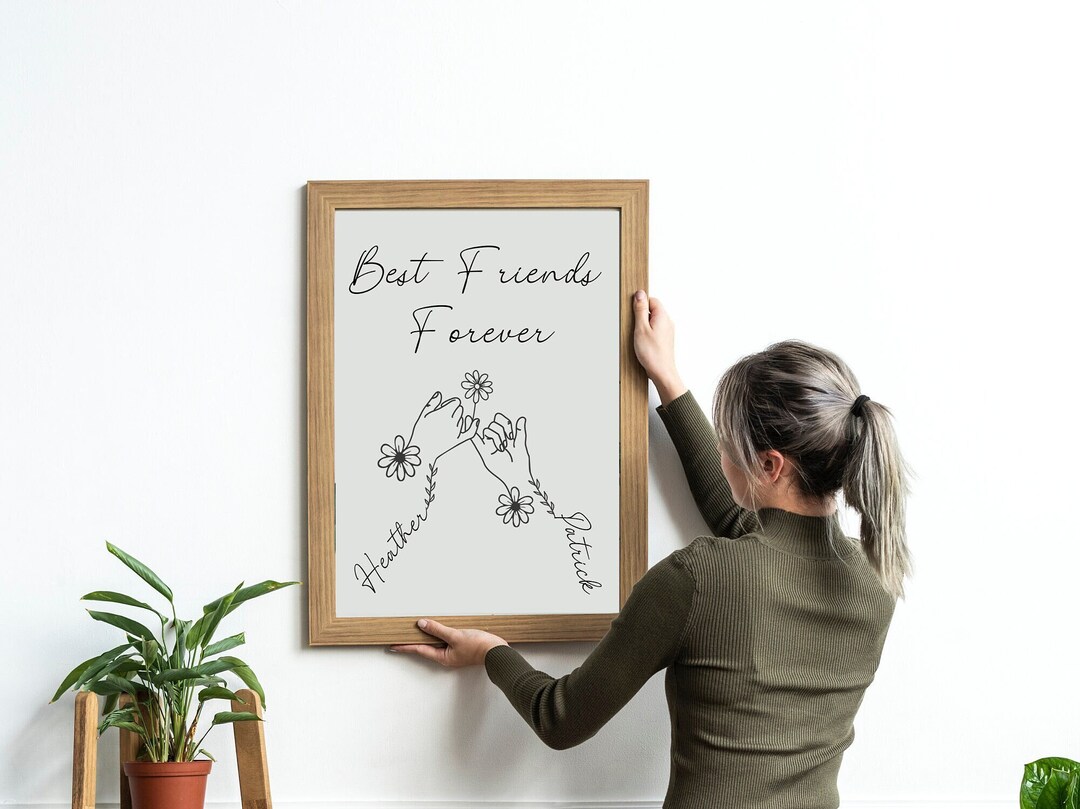 Besties Personalised Print, Best Friend With Name Print Gifts
