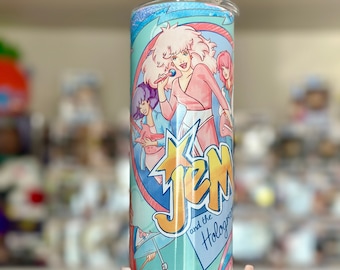 20oz Sublimated Pink Haired 80’s Singing Cartoon Tumbler /Hologram Girls Show/Outragous Girls