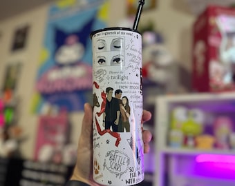 20oz Lion And Lamb Bella And Edward 2000s Love Story Tumbler Vampire Love Story Tumbler Collage Tumbler