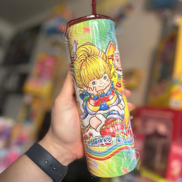 Vaso brillante de 20 oz / Vaso colorido para niños de los 80 / Vaso de acero inoxidable con purpurina / Regalo retro nostálgico