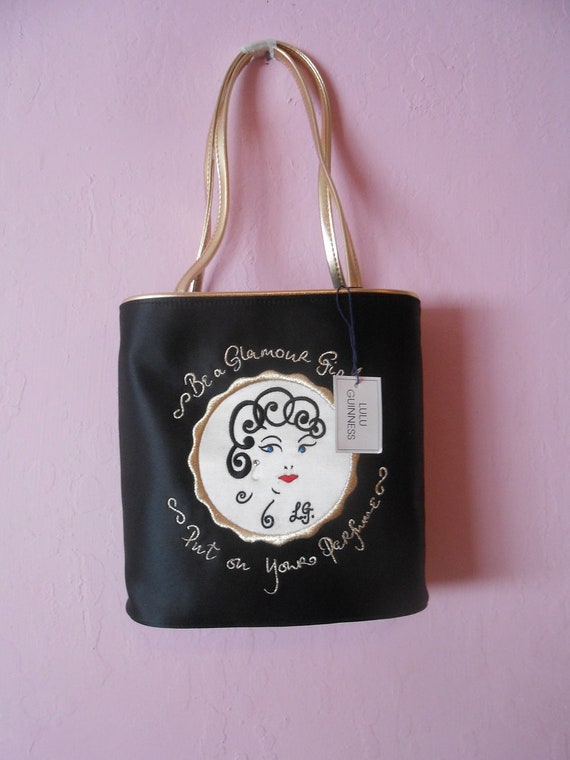 Womens Embroidered Purse Handbag Tote Black London Calling Lulu by Lulu  Guinness | eBay
