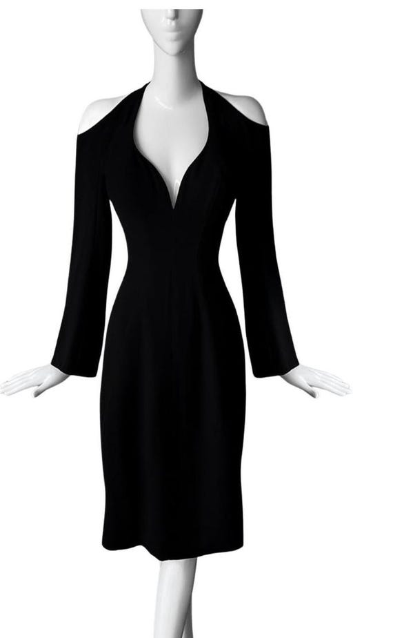 netted black dress Manhattan Mesh Dress – Sheer Mesh with White Collar main image 1