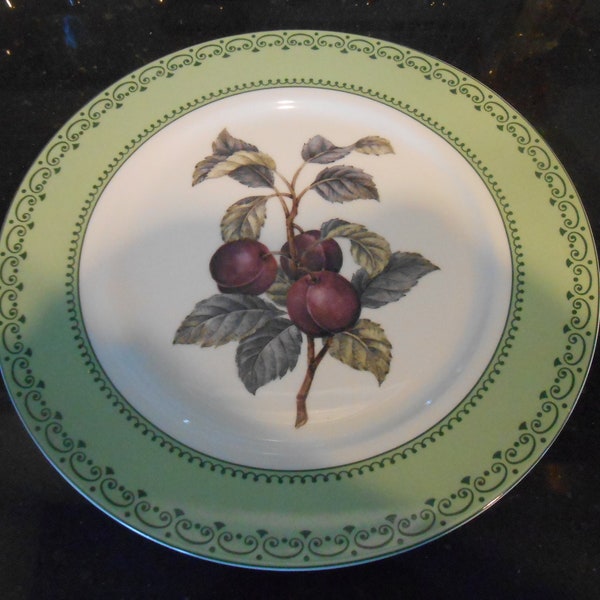 Winterthur Museum Plum Fruit Valentine Easter Serving Platter Dish Charger Plate Designed by Andrea For Sadek French Historic Border NEW!