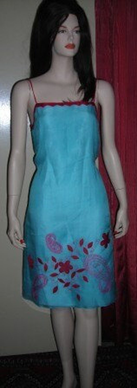 Max Mara Sport Made in Italy Turquoise Blue Red Em