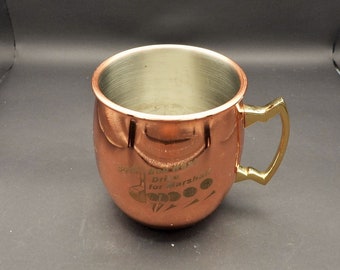 Copper Moscow Mule Martini Mug Cup Golf Tournament Theme Brass Handle