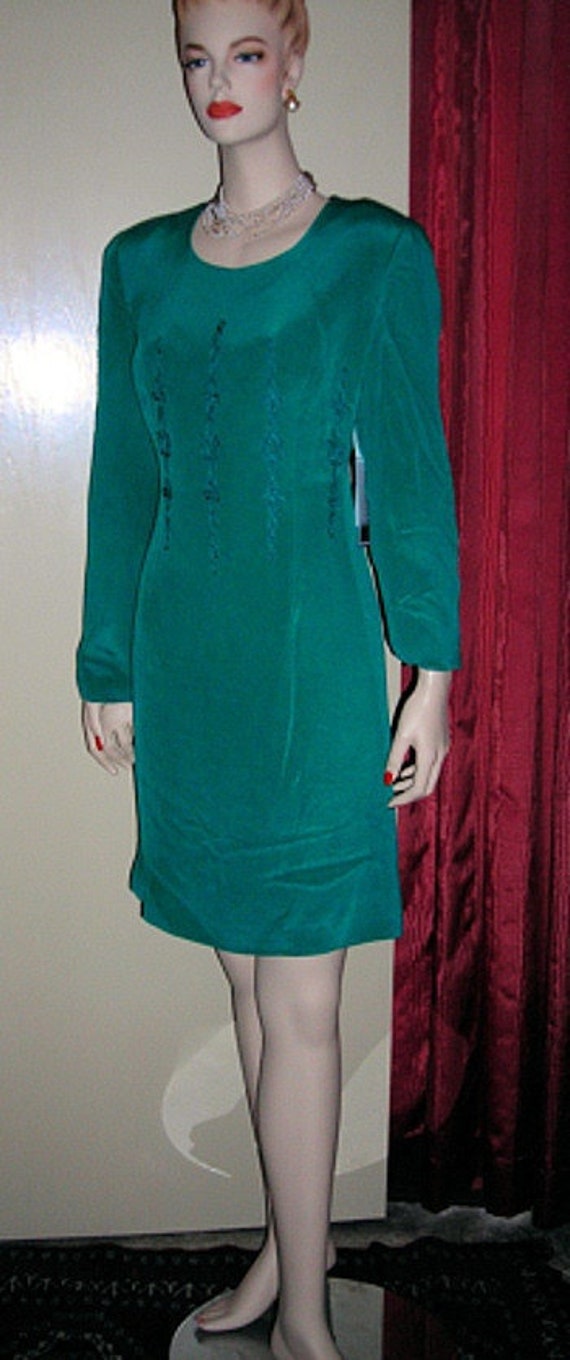 kelly green party dress SALONI London - Kelly Dress in Emerald main image 1