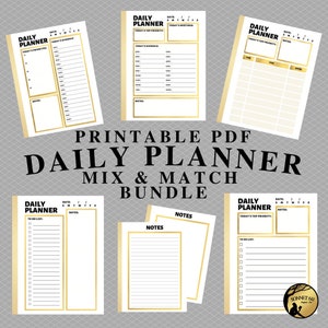 Páginas imprimibles del paquete del planificador diario / Carta de EE. UU., A5, Inserciones clásicas del Happy Planner