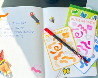 Cute Confetti Sticker Sheet / Sticker Sheet / Confetti Sticker / Journal Sticker / Bullet Journal Sticker / Stickers / Cute Stickers