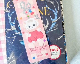 Trinket Bookmark / Cute bookmark / Calico Critter Bookmark / Bookmark / Bookmark / Trinkets / Bookmarks / Cat / Kawaii Bookmark / Pink