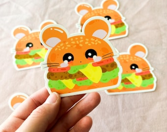 Ham Hamburger Die Cut Vinyl Sticker / Hamtaro / Sticker / Die Cut Sticker / Kawaii Sticker / Cute Sticker / Laptop Sticker