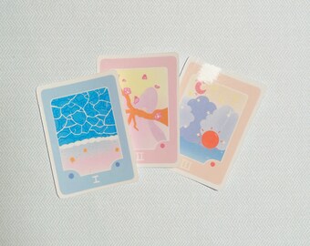 Card Scenery Pack / Kawaii Stickers / Cute Stickers / DieCut Stickers / Scenery Stickers / Journal Stickers / Laptop Stickers / Stickers