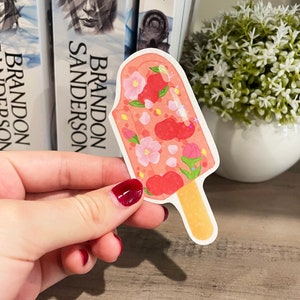 Cherry Popsicle / Laptop Sticker / Pink Sticker / Sticker / Cute Sticker / Kawaii Sticker / Fruit Sticker / Fruit / Holographic / Cute
