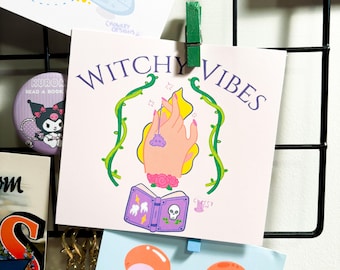 Witchy Vibes / Art Print / Witchy Art Print / Spooky Art Print / Halloween Art Print / Spooky / Book / Witch Print / Witchy