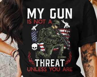 Patriotic Soldier Graphic Tee: American Flag Military T-Shirt