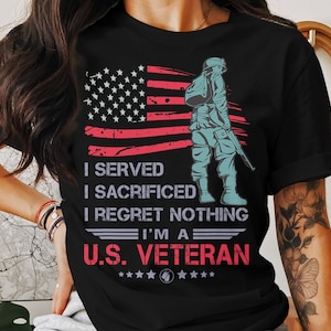 US veteran T-Shirt: Vaterländische Flagge T-Shirt, Militär Geschenk